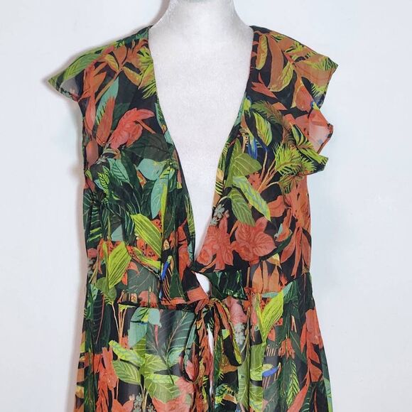 Live 4 Truth Green Floral Kimono NWT Size 1X Floral Boho Kimono - Picture 3 of 12